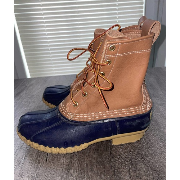 L.L. BEAN 8” Bean Boots Duck Boots WATERPROOF Women’s SIZE 7 M Blue Rubber - Picture 1 of 6
